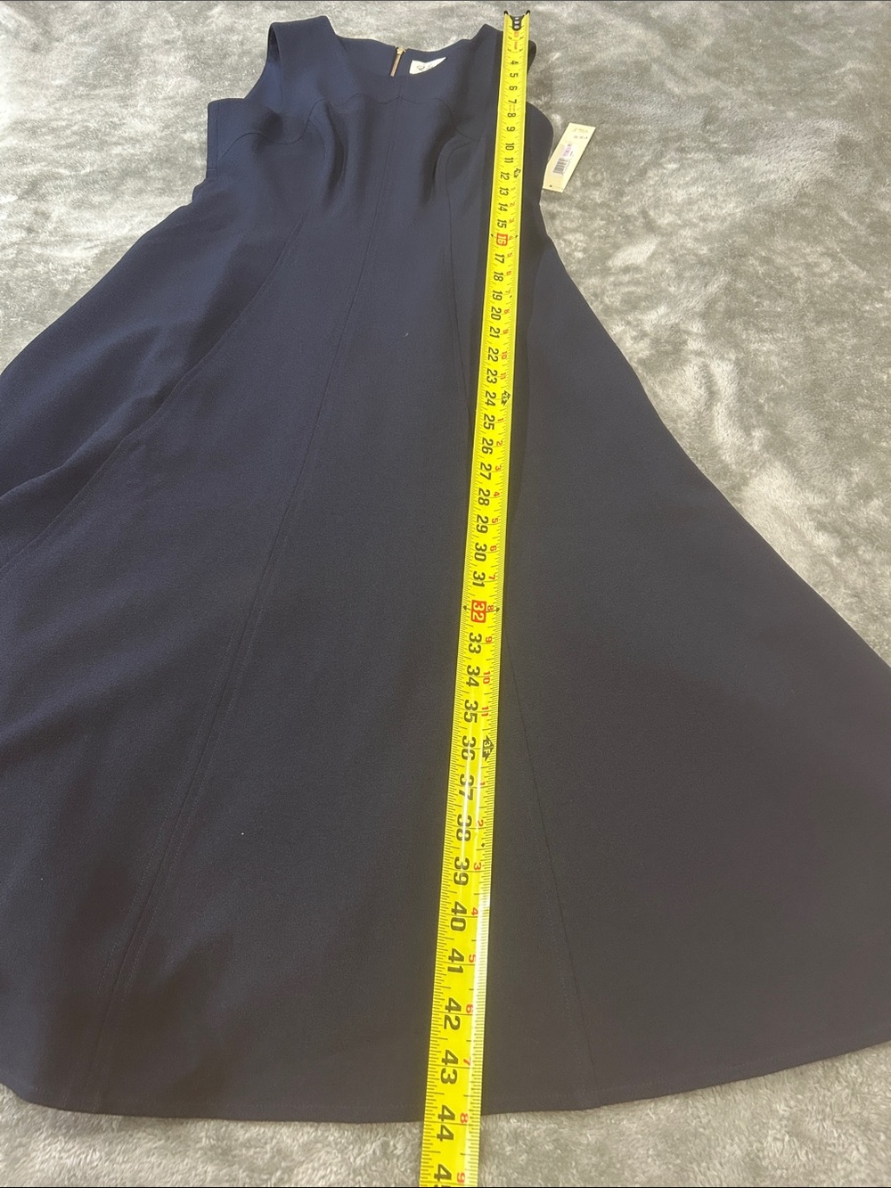 Eliza J Navy Blue Fit & Flare Midi Dress 6 New Sleeveless Career Cocktail NEW - Picture 7 of 14